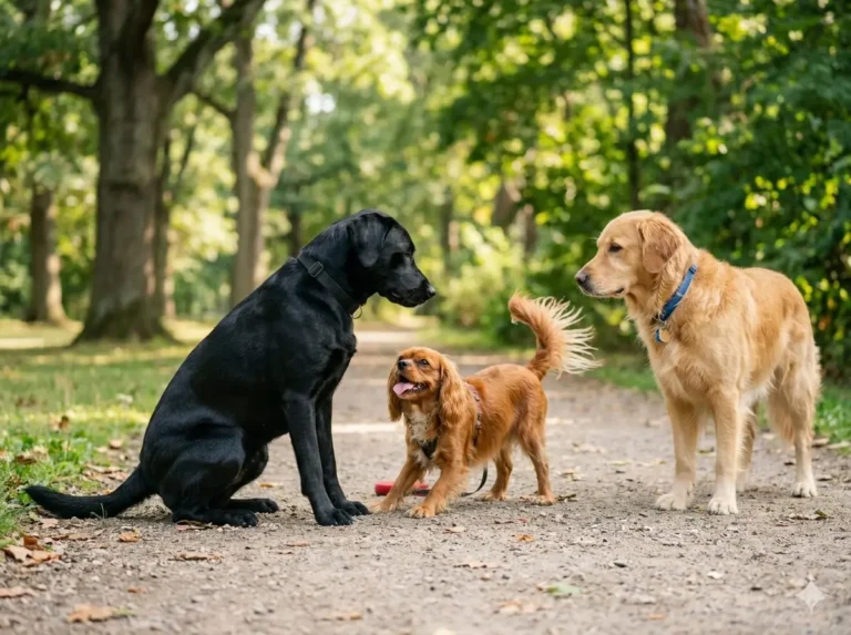 des chiens qui jouent ensemble